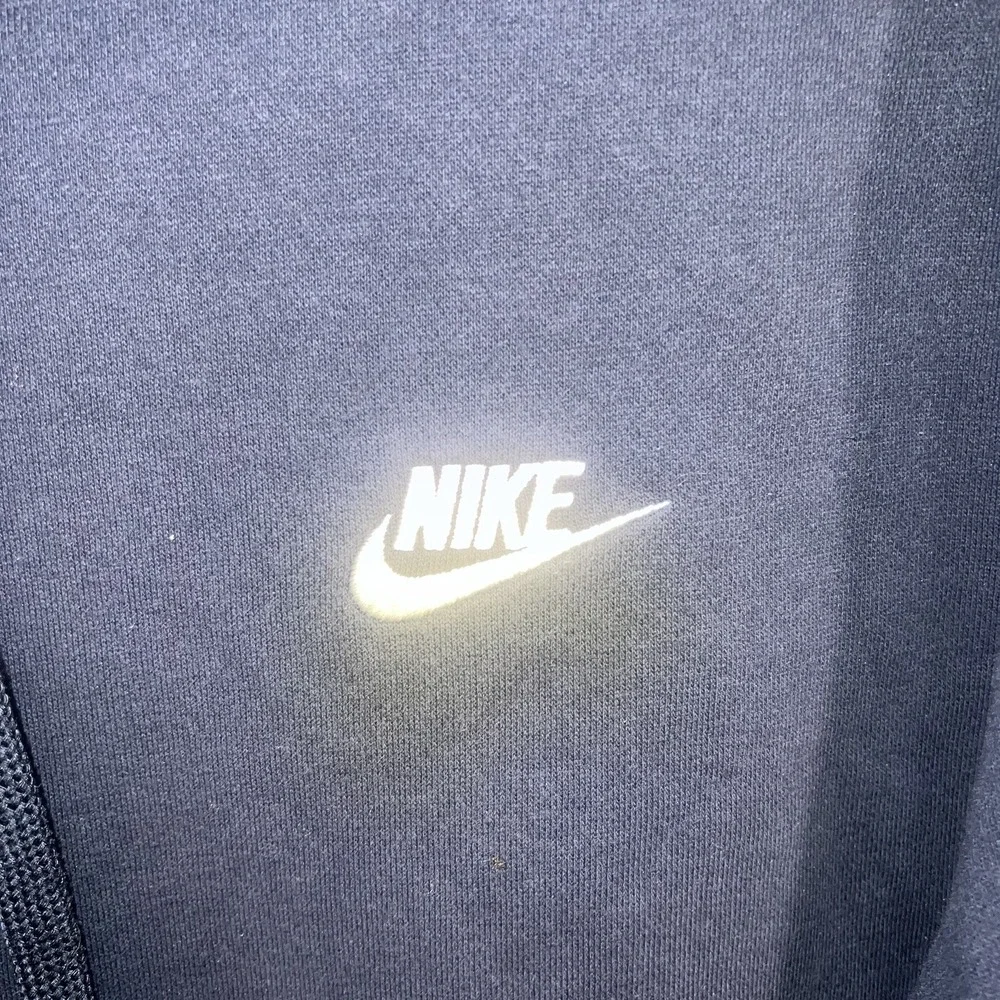 VTG Nike Sweater Men's Size L Blue Hoodie Blue Tag Embroidered Logo Pullover 80s